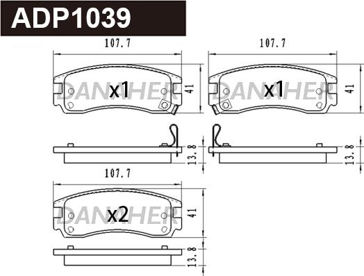 Danaher ADP1039 - Set placute frana,frana disc aaoparts.ro