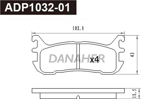 Danaher ADP1032-01 - Set placute frana,frana disc aaoparts.ro