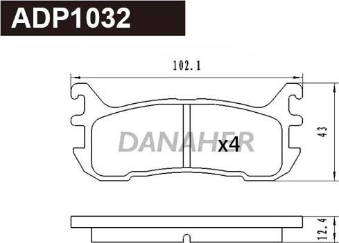 Danaher ADP1032 - Set placute frana,frana disc aaoparts.ro