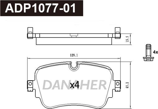 Danaher ADP1077-01 - Set placute frana,frana disc aaoparts.ro