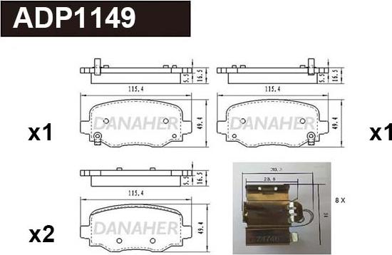 Danaher ADP1149 - Set placute frana,frana disc aaoparts.ro