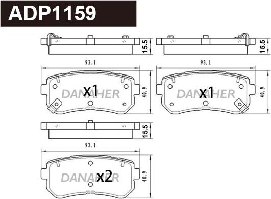 Danaher ADP1159 - Set placute frana,frana disc aaoparts.ro