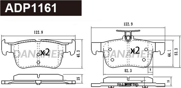 Danaher ADP1161 - Set placute frana,frana disc aaoparts.ro