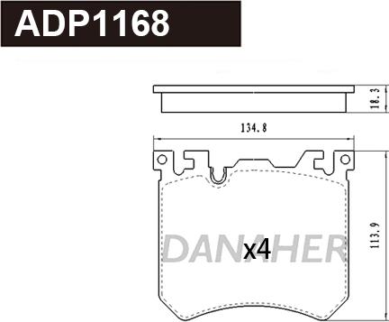 Danaher ADP1168 - Set placute frana,frana disc aaoparts.ro