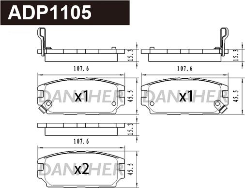 Danaher ADP1105 - Set placute frana,frana disc aaoparts.ro