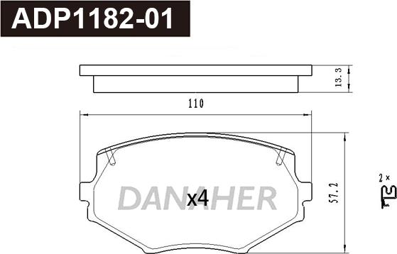 Danaher ADP1182-01 - Set placute frana,frana disc aaoparts.ro