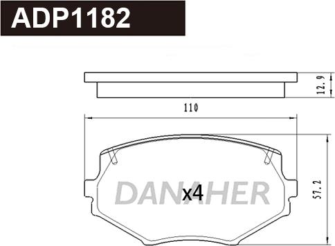 Danaher ADP1182 - Set placute frana,frana disc aaoparts.ro