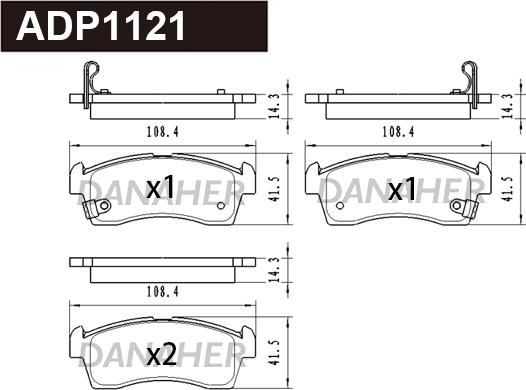 Danaher ADP1121 - Set placute frana,frana disc aaoparts.ro