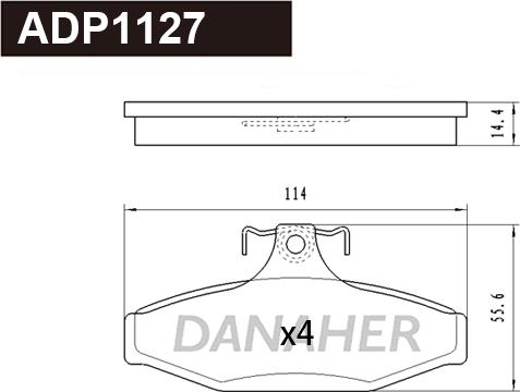 Danaher ADP1127 - Set placute frana,frana disc aaoparts.ro