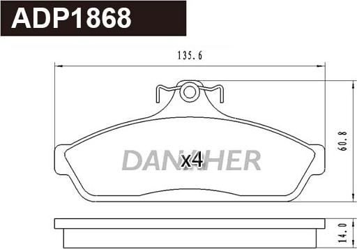 Danaher ADP1868 - Set placute frana,frana disc aaoparts.ro