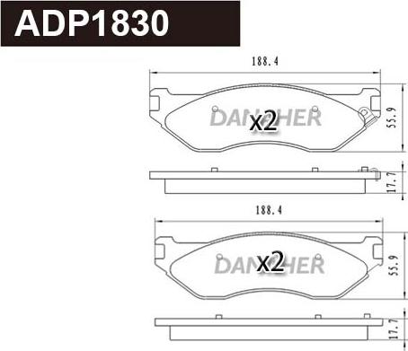 Danaher ADP1830 - Set placute frana,frana disc aaoparts.ro