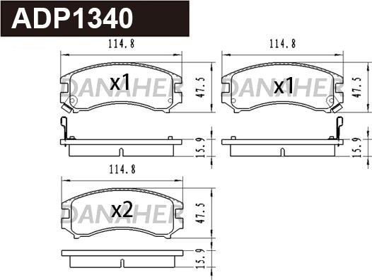 Danaher ADP1340 - Set placute frana,frana disc aaoparts.ro