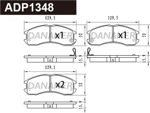 Danaher ADP1348 - Set placute frana,frana disc aaoparts.ro