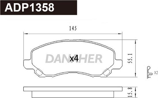 Danaher ADP1358 - Set placute frana,frana disc aaoparts.ro