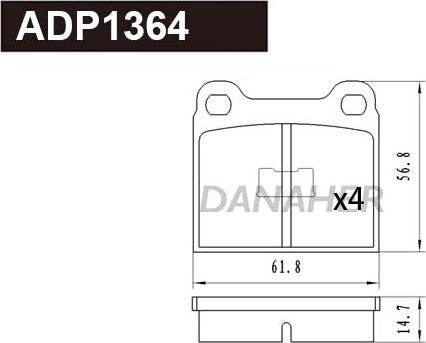 Danaher ADP1364 - Set placute frana,frana disc aaoparts.ro