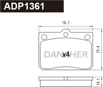 Danaher ADP1361 - Set placute frana,frana disc aaoparts.ro