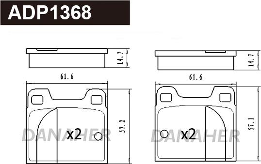 Danaher ADP1368 - Set placute frana,frana disc aaoparts.ro
