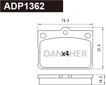 Danaher ADP1362 - Set placute frana,frana disc aaoparts.ro