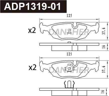 Danaher ADP1319-01 - Set placute frana,frana disc aaoparts.ro