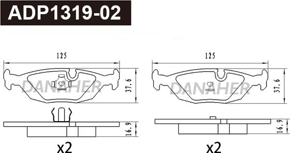 Danaher ADP1319-02 - Set placute frana,frana disc aaoparts.ro