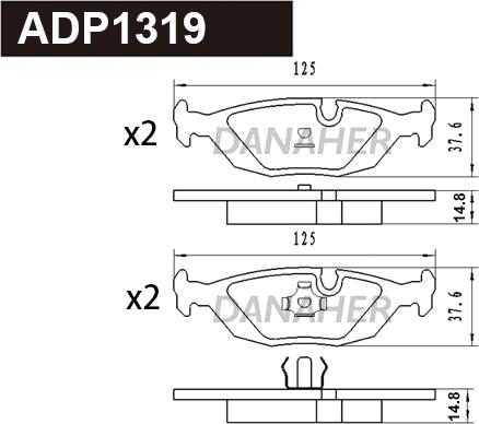 Danaher ADP1319 - Set placute frana,frana disc aaoparts.ro
