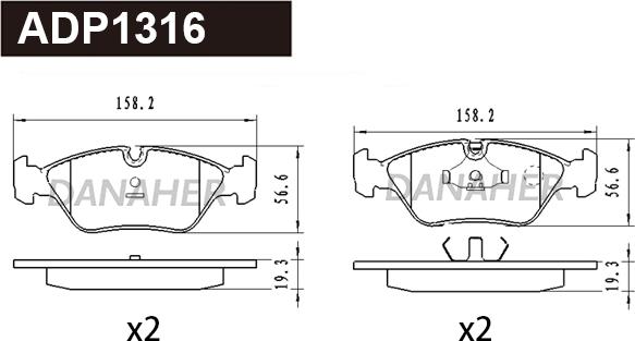 Danaher ADP1316 - Set placute frana,frana disc aaoparts.ro