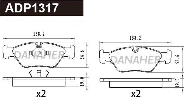 Danaher ADP1317 - Set placute frana,frana disc aaoparts.ro