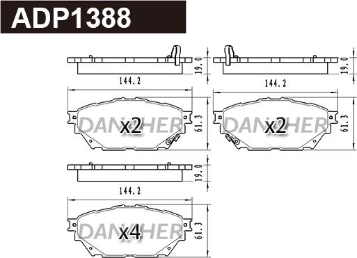 Danaher ADP1388 - Set placute frana,frana disc aaoparts.ro