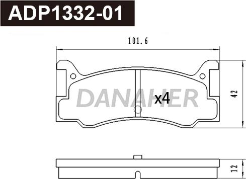 Danaher ADP1332-01 - Set placute frana,frana disc aaoparts.ro