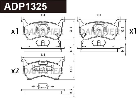 Danaher ADP1325 - Set placute frana,frana disc aaoparts.ro
