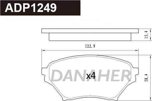 Danaher ADP1249 - Set placute frana,frana disc aaoparts.ro