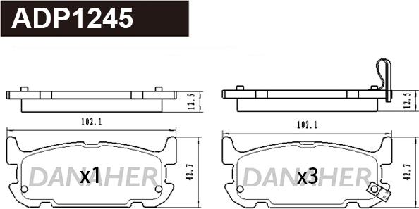 Danaher ADP1244 - Set placute frana,frana disc aaoparts.ro