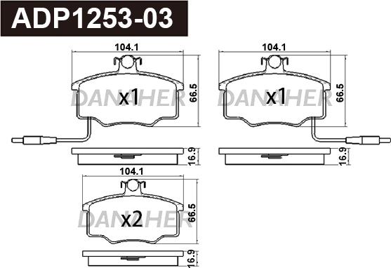 Danaher ADP1253-03 - Set placute frana,frana disc aaoparts.ro