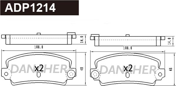 Danaher ADP1214 - Set placute frana,frana disc aaoparts.ro