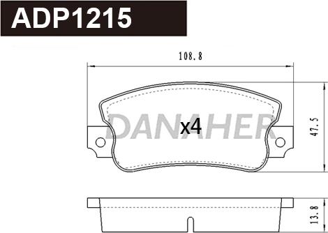 Danaher ADP1215 - Set placute frana,frana disc aaoparts.ro