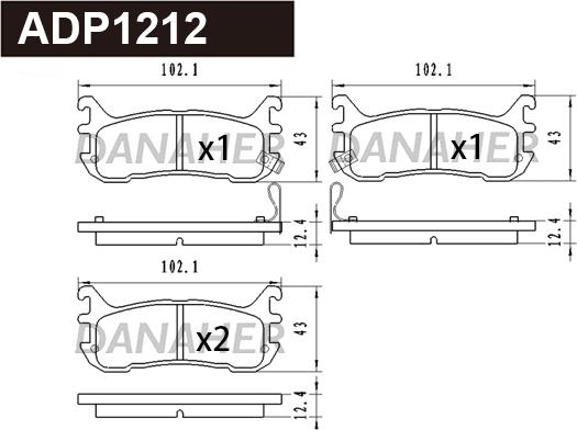 Danaher ADP1212 - Set placute frana,frana disc aaoparts.ro