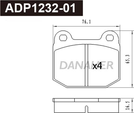 Danaher ADP1232-01 - Set placute frana,frana disc aaoparts.ro