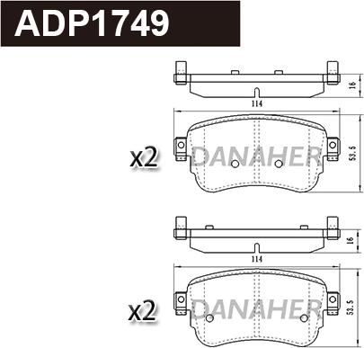 Danaher ADP1749 - Set placute frana,frana disc aaoparts.ro