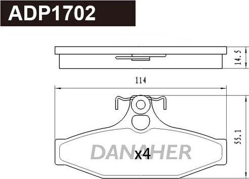 Danaher ADP1702 - Set placute frana,frana disc aaoparts.ro