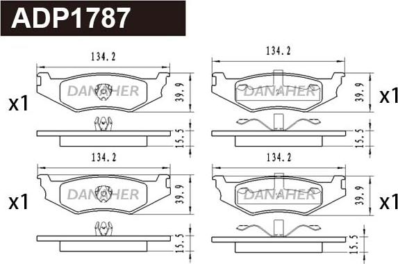 Danaher ADP1787 - Set placute frana,frana disc aaoparts.ro