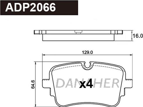 Danaher ADP2066 - Set placute frana,frana disc aaoparts.ro