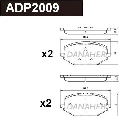 Danaher ADP2009 - Set placute frana,frana disc aaoparts.ro