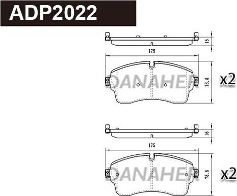 Danaher ADP2022 - Set placute frana,frana disc aaoparts.ro