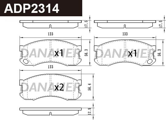 Danaher ADP2314 - Set placute frana,frana disc aaoparts.ro