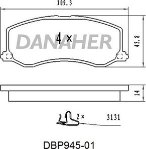Danaher DBP945-01 - Set placute frana,frana disc aaoparts.ro