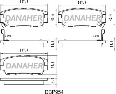 Danaher DBP954 - Set placute frana,frana disc aaoparts.ro