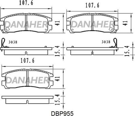 Danaher DBP955 - Set placute frana,frana disc aaoparts.ro
