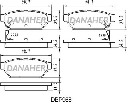 Danaher DBP968 - Set placute frana,frana disc aaoparts.ro