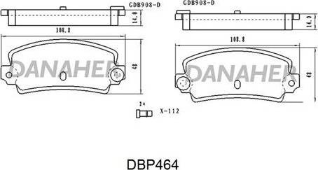 Danaher DBP464 - Set placute frana,frana disc aaoparts.ro