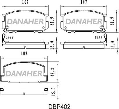 Danaher DBP402 - Set placute frana,frana disc aaoparts.ro